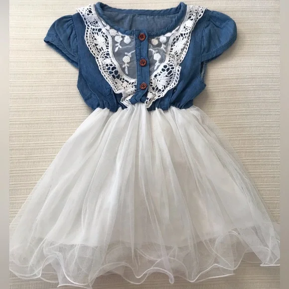 A-line Flower Girl Dress with belt,Knee Length Birthday Party Dress